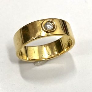 K18 メレダイヤモンド付きリング